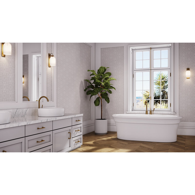 Matira 66" x 36" Freestanding Soaking Acrylic Bathtub, White