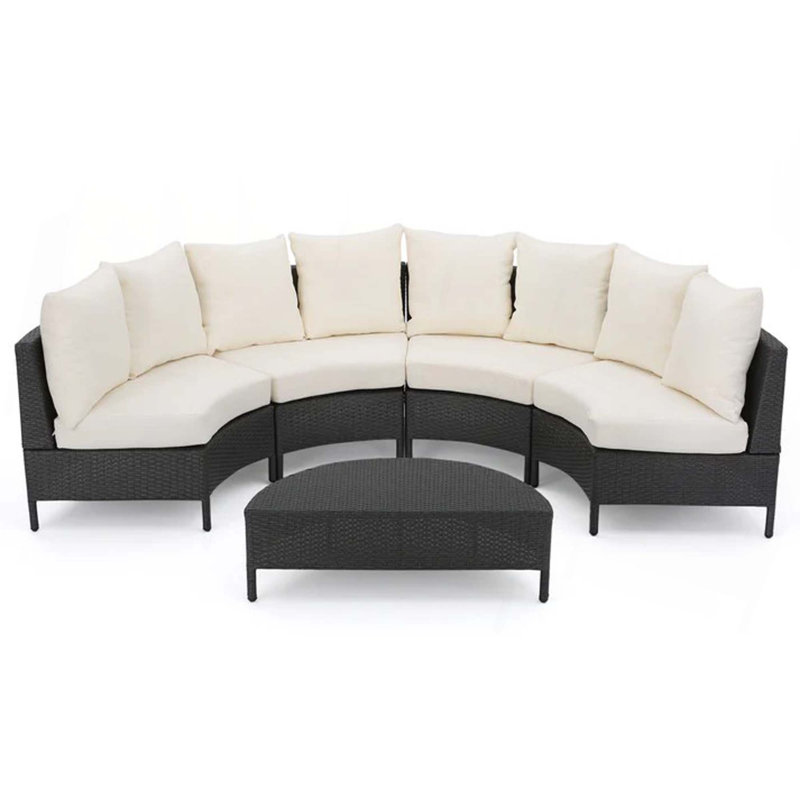 Ensemble de canapé 5 pièces avec table, Gris, Blanc