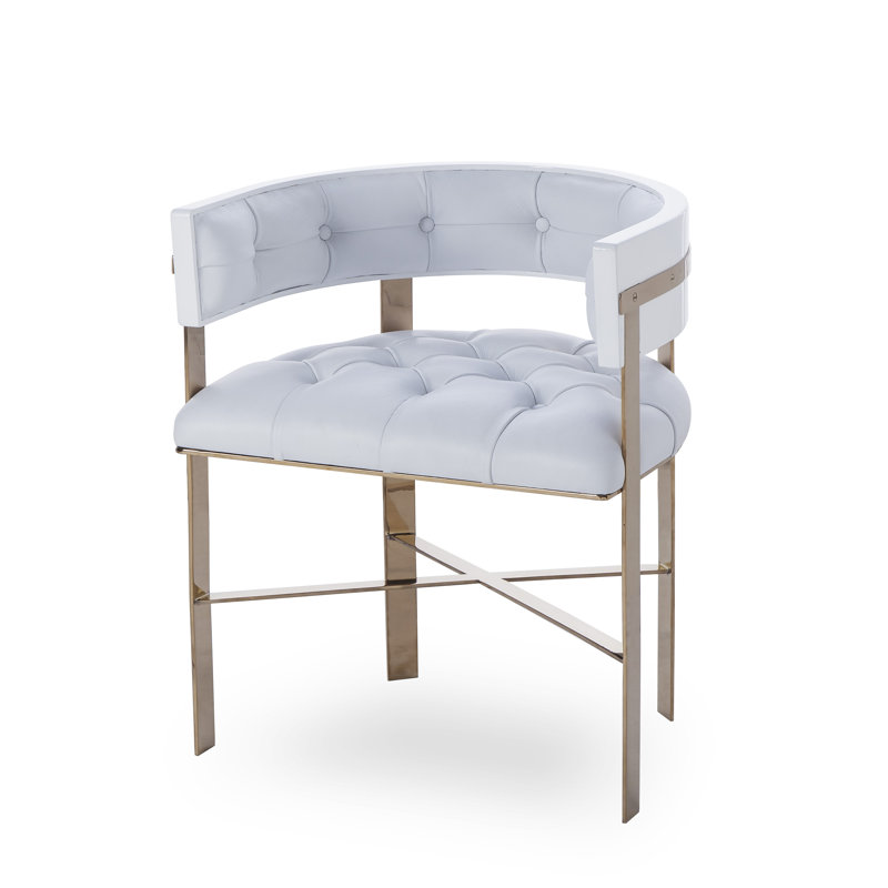 Oakland Leather Arm Chair, White