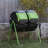 FCMP Outdoor HOTFROG 37 Gallon Dual Body Rotating Tumbling Composter Bin, Green
