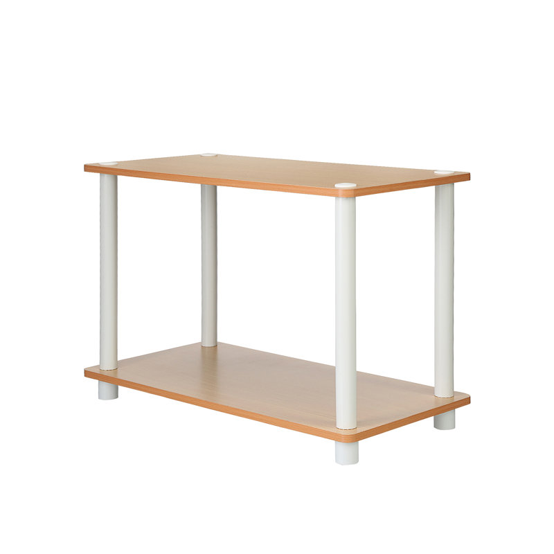 Amya End Table, Beech and White