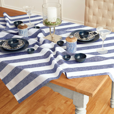 Cabana Stripe - 100% Pure Linen Table Throw