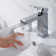 Robinet de salle de bain, robinet de lavabo monotrou, robinet à poignée simple avec tuyaux d'alimentation (chaud et froid)
