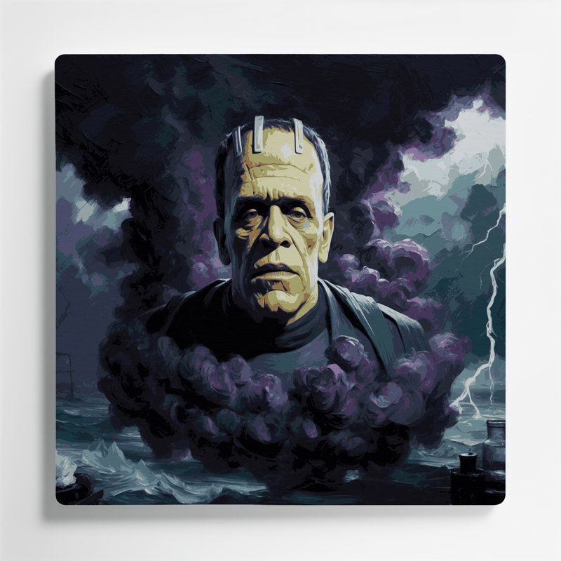 Halloween Frankensteins monster Grey Metal Wall Art