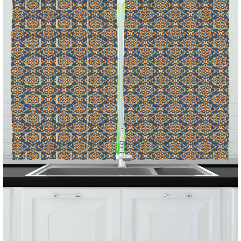 Geometric Pointed Kitchen Curtain