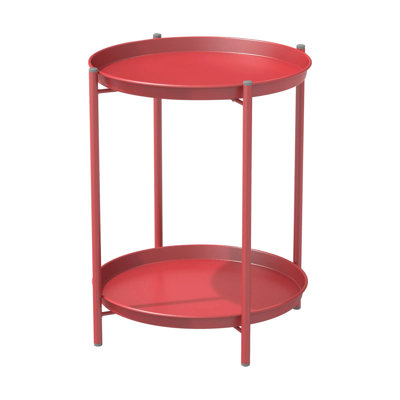 2‑tier Round End Table – Steel Accent Side Table With Easy Assembly, Modern Design For Living Room, Bedroom Or Patio
