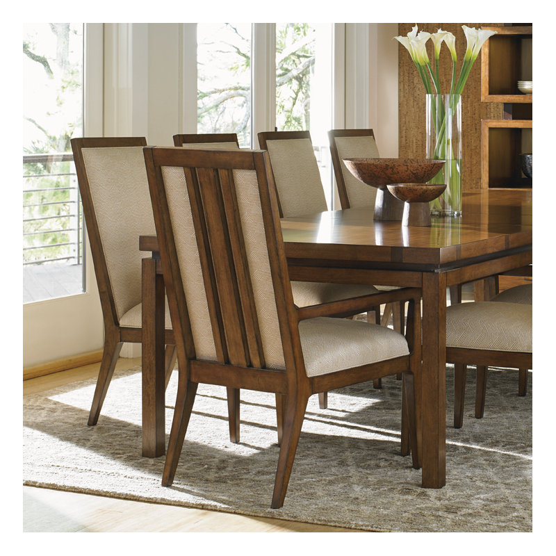 Island Fusion Natori Slat Back Arm Chair, Gold