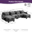 Canapé modulaire surdimensionné en U en chenille surdimensionné, canapé modulaire 4 places avec 4 coussins de taille et 2 repose-pieds mobiles, conception ergonomique incurvée, confort en forme de nuage pour le salon, le bureau-14649466