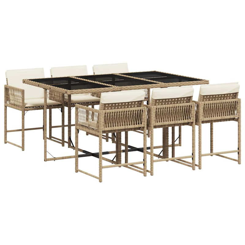 Patio Dining Set with, Cream White