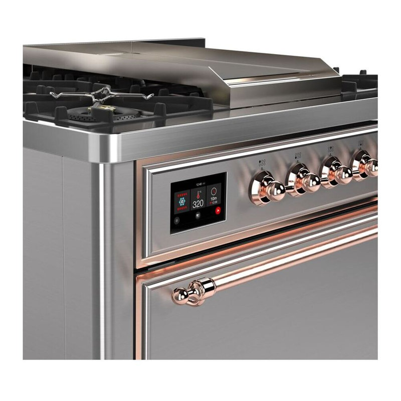 Majestic II 36" 3.5 cu.ft. Freestanding Dual Fuel with Griddle and Convection Oven, Stainless Steel/Copper, Natural Gas