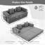 Canapé-lit modulaire pliable compressé avec structure en métal, canapé convertible 2 places en velours côtelé avec pochette de rangement pour les petits espaces, les appartements et les dortoirs-465241004