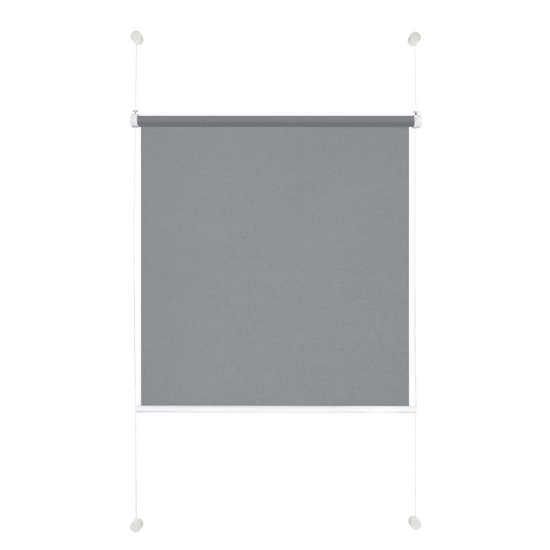 Stream Klemmfix Room Darkening Pleated Blind, 130 cm L x 75 cm W, Grey/Brown/Blue