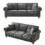 Canapé 86 po moderne à 3 places avec accoudoirs roulés et garniture cloutée, canapé rembourré en chenille avec pieds en bois massif pour salon et appartement (capacité de 700 lb)-1833374042-1833374046-1833374044
