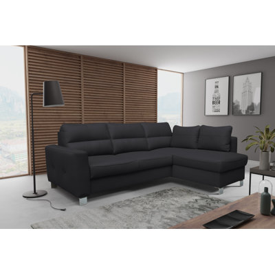 Birdell Leather Corner Sofa with Sleeping Function and Box 