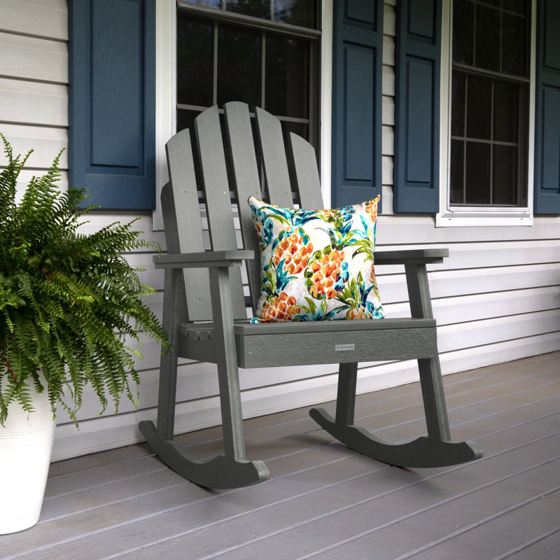 Chaise berçante d'extérieur en plastique Rialto, Teck côtier
