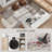 Area Rug, Machine Washable Rug, Distressed Non-Slip Modern Abstract Floor Cover Foldable Carpet for Living Room, Bedroom, Dining Room, Mixed-Brown-413086837