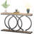 Industrial Console Table 55" - Narrow Long Entryway Sofa Table With Geometric Metal Frame & Vintage  Wood Top
