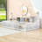 Wood Twin XL Floor Bed with Built-In Storage Shelves and USB Charging Ports-834691025