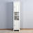 Tall Narrow Bathroom Floor Storage Cabinet with 2 Doors & 6 Shelves, Multifunctional Wooden Freestanding Cabinet for Bathroom & Living Room