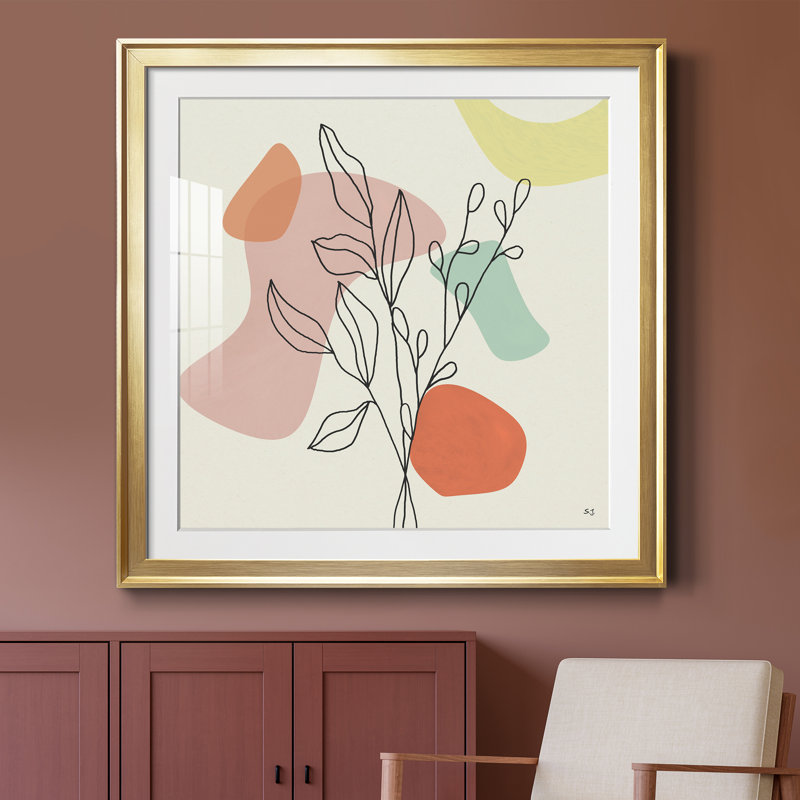 Mouton et agneau - peinture encadrée, H 26,5 po x l 26,5 po x P 1,5 po, Encadrement doré