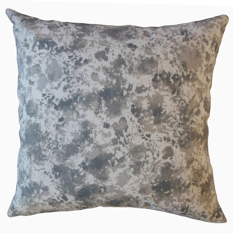 Oreiller en coton Delyth, 24 po x 24 po, Coussin décoratif, Gris