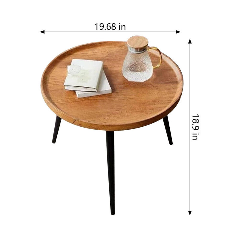 Table basse ronde en bois pour petits espaces de salon