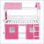 Lit simple superposé Pinewood Playhouse Tente rose + blanc