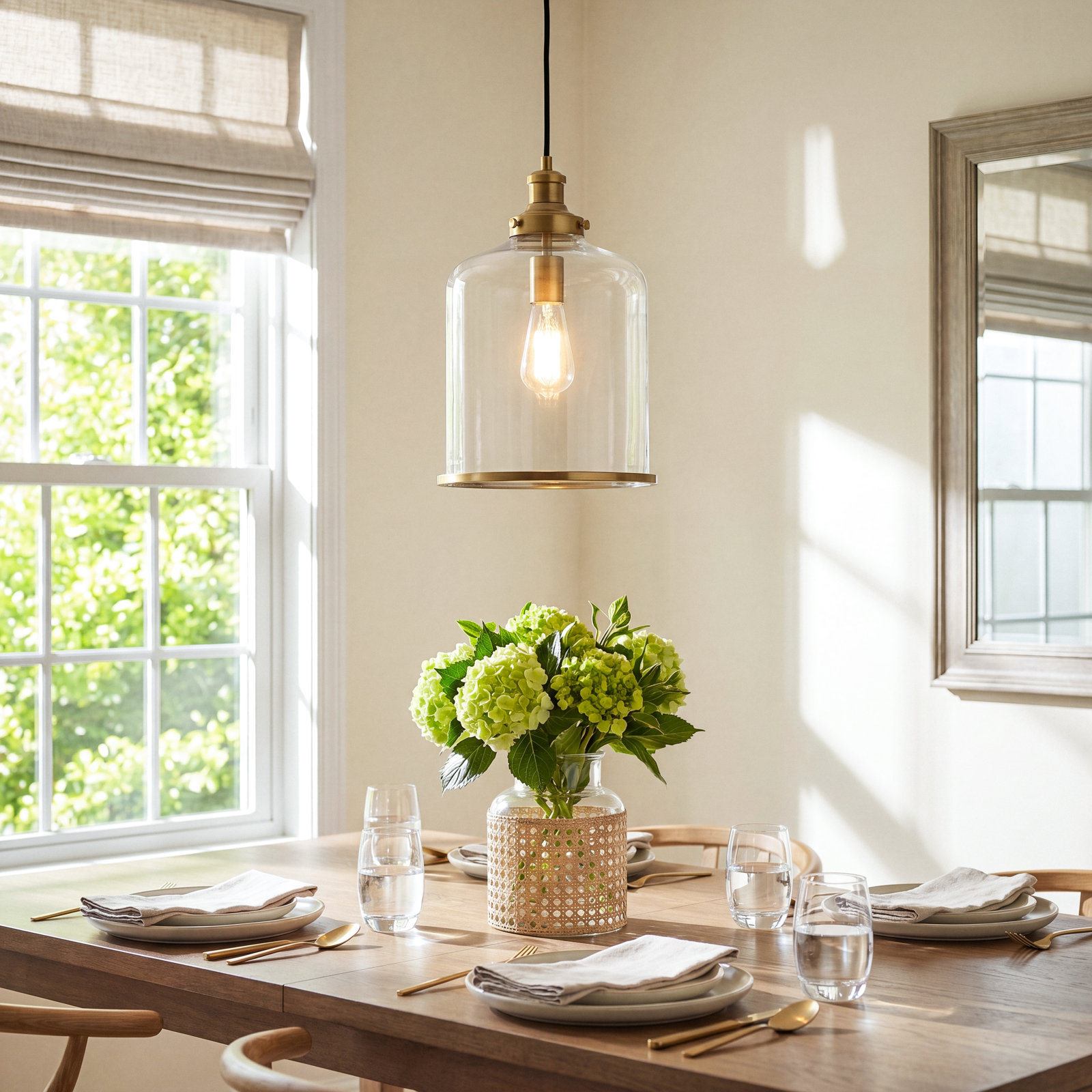 Emmett Single Light Glass Dimmable Pendant