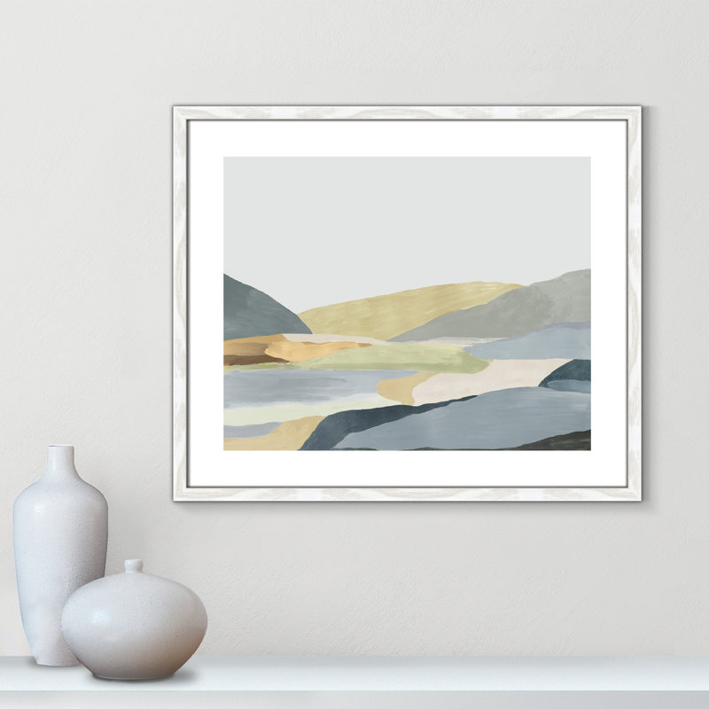 Blair «Warm Hills II», reproduction d'art sur papier encadrée, Papier avec cadre blanc, H 21,5 po x l 25,5 po x P 0,75 po