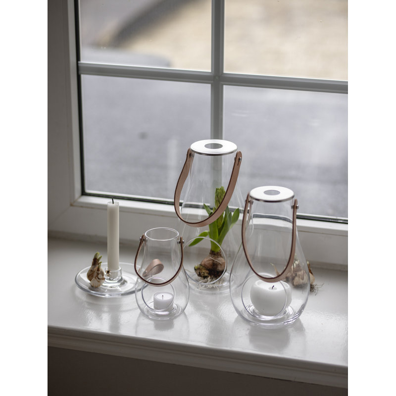 Tabletop Lantern, Clear, 11.4" H x 6.7" W x 6.7" D