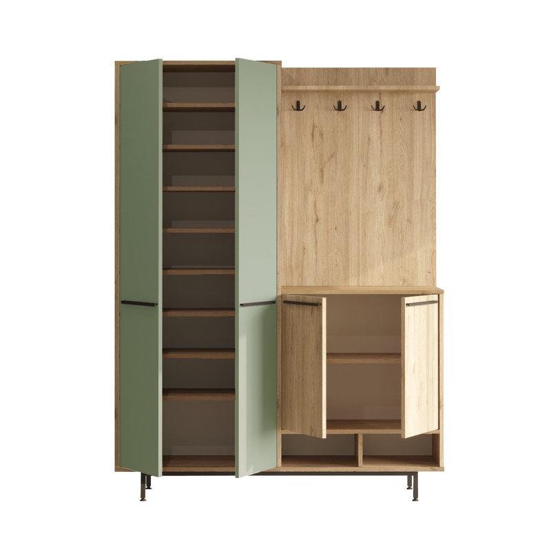 Support de couloir, Vert / beige