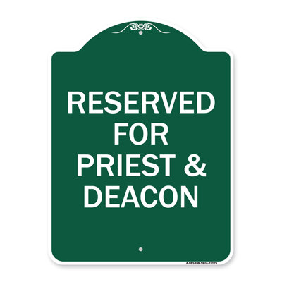 Enseigne Signmission Designer Series - Réservée aux prêtres et aux diacres | Enseigne architecturale noire et dorée en aluminium de gros calibre 18 po x 24 po | Protégez votre entreprise et votre commune | Fabriqué aux États-Unis