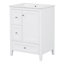 Meuble-lavabo de 24 po avec rangement, tablette réglable, panneau de fibres à densité moyenne et bois d'hévéa, cloisons amovibles