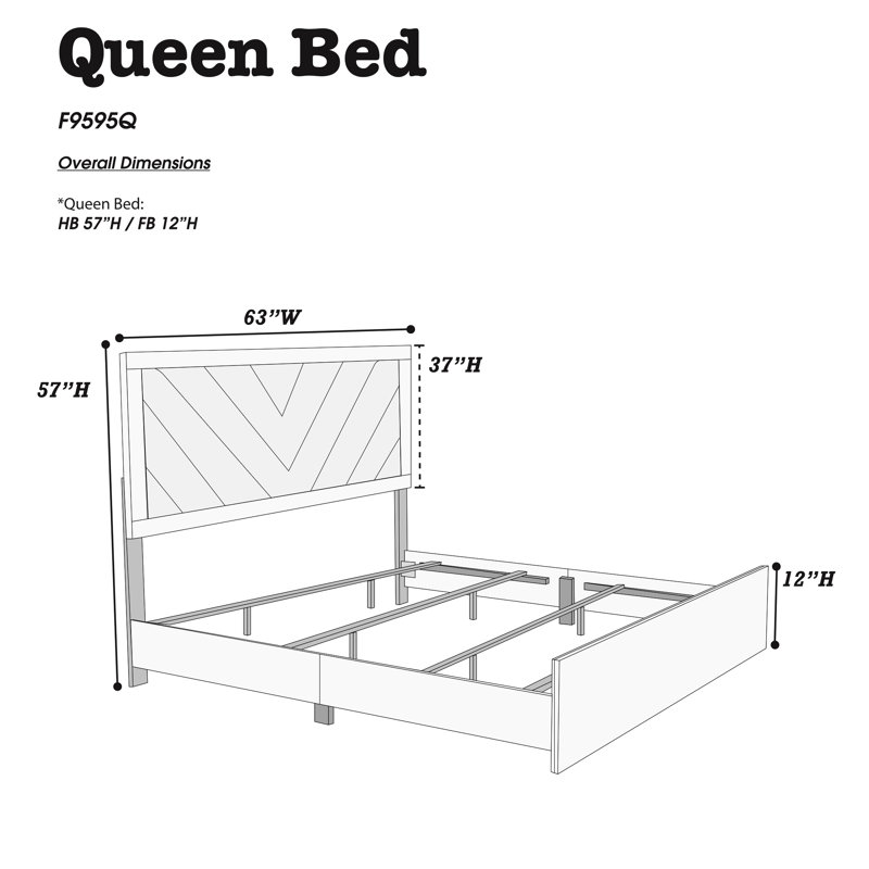Queen Bed With Dark Gray Oak Rustic Appeal, Fabric Upholstered, Assembly Required