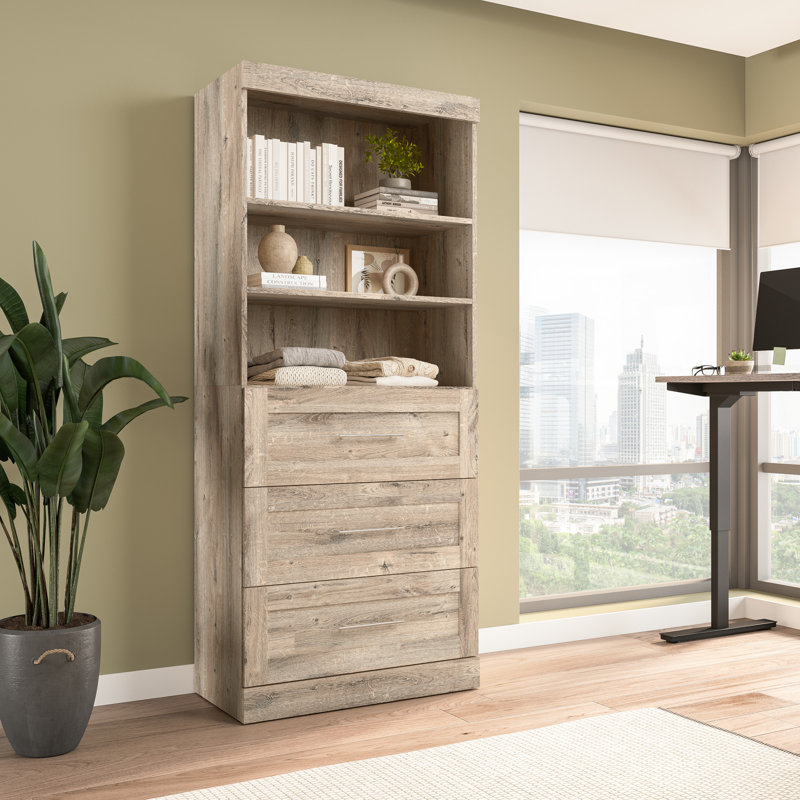 Système d'organisation de placard avec tiroirs Arlex 36W, Brun rustique