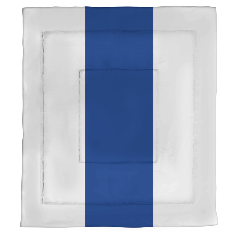 Édredon simple réversible Baltimore Baseball, Édredon simple, Blanc / bleu royal / blanc