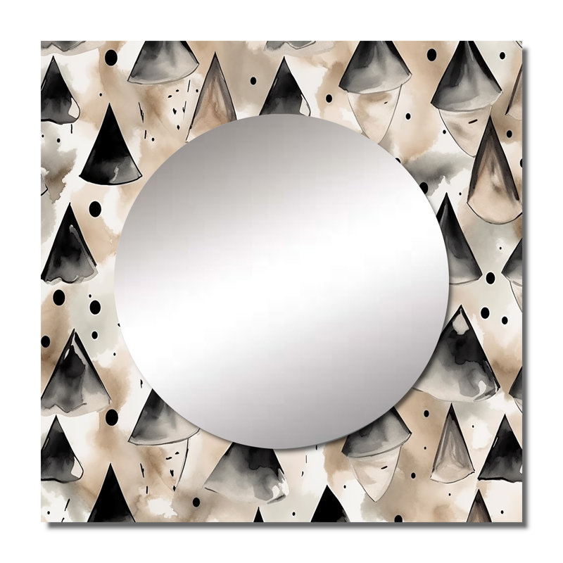 Militza - art moderne miroir mural carré géométrique, 23 po x 23 po