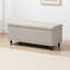 Banc de rangement rembourré en polyester beige avec plateau rabattable Ahrens, H 18,7 po x l 41,73 po-196630285-210987869
