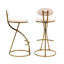 2Pcs Kitchen Island Stools, Creamy White Velvet, Golden Metal Frame, 220Lbs Max Weight, Construction Counter Load, Scratch For Home