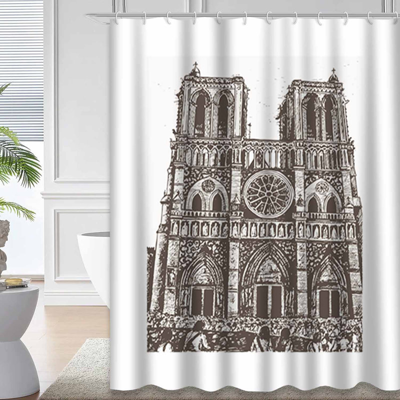 Rideau de douche Paris avec 12 crochets Paris, L 72 po x l 78 po