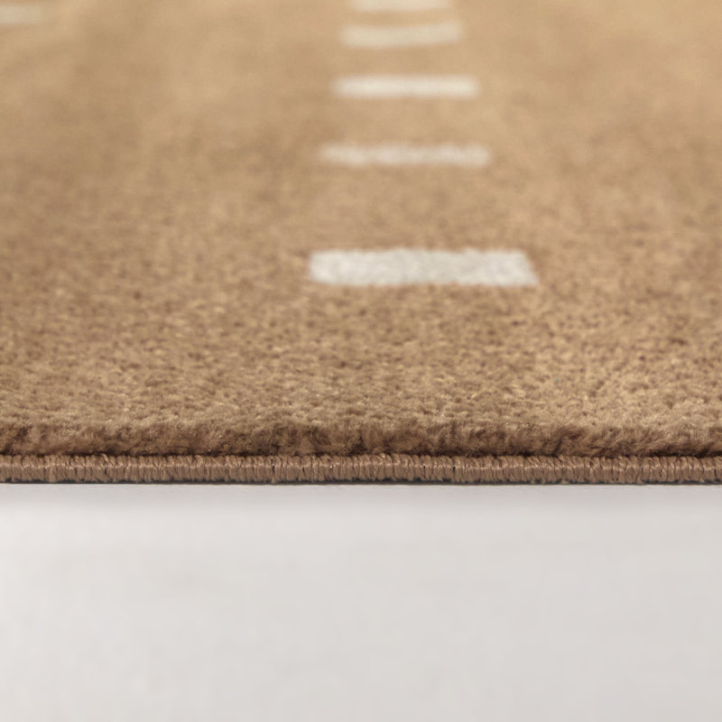 Tapis brun à motif géométrique classique Houston, Rectangle 7 pi 10 po x 10 pi