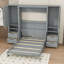 Lit escamotable 4 tiroirs en bois avec placard et tablettes-1756295067