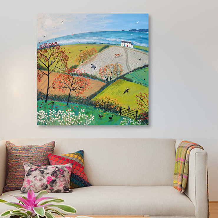 « automne breeze », reproduction sur toile, H 48 po x l 48 po x P 1,5 po, Pas de tapis, Toile tendue