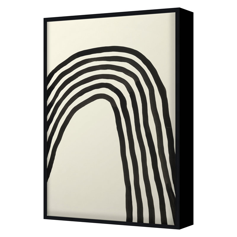Été 2019, ensemble arc-en-ciel noir encadré sur toile par Hable, H 49 po x l 34 po