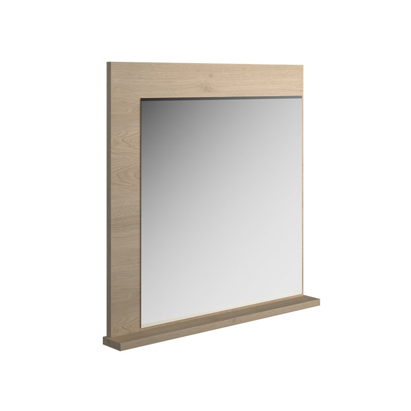 SantaBarbara Flat Mirror with Shelves, Natural chestnut