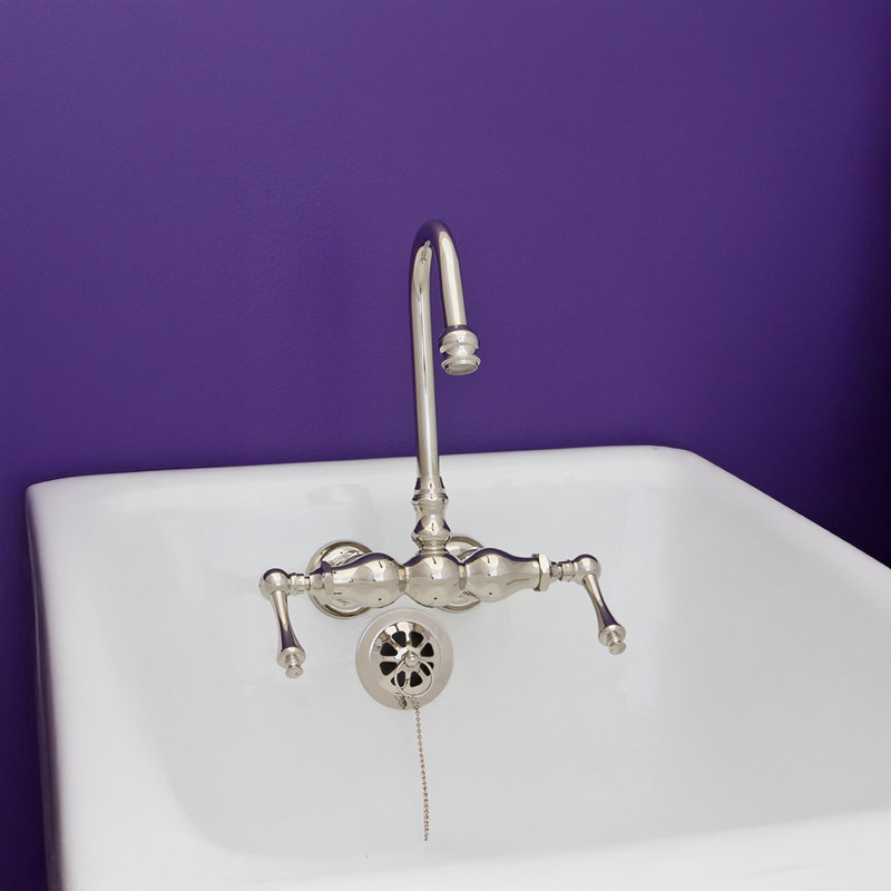 3 Ball Tub Faucet with Gooseneck and Lever Handles by Strom Living, Chrome