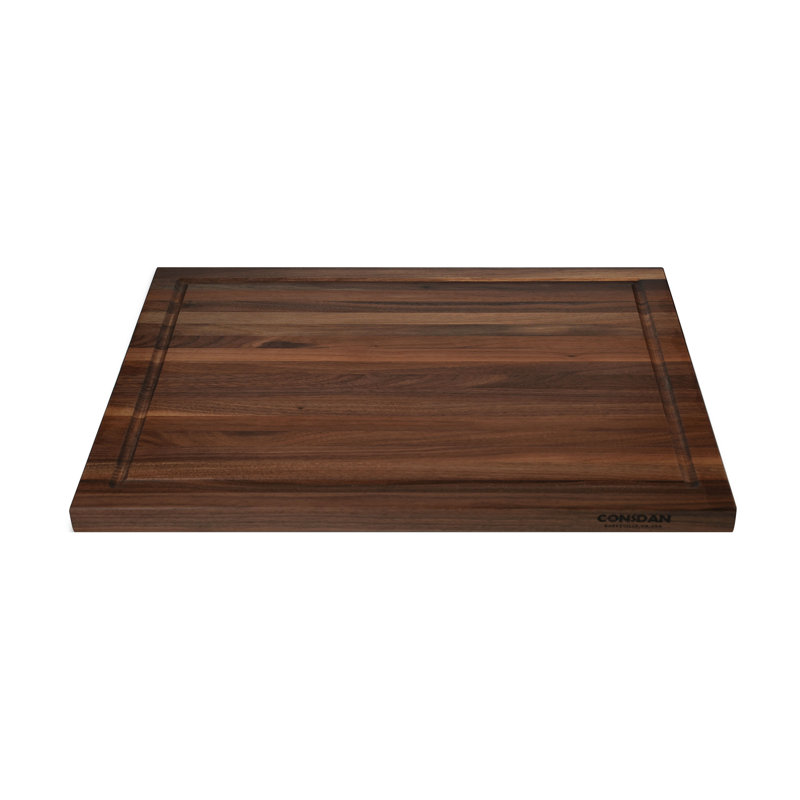 CONSDAN Cutting Board, Prefinished Butcher Block Cutting Board Solid Walnut Edge Grain Cutting Board, 20" L × 15" W × 1" H
