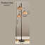 Lampe sur pied en rotin bohémien - Lampe sur pied réglable avec abat-jour rond en cage