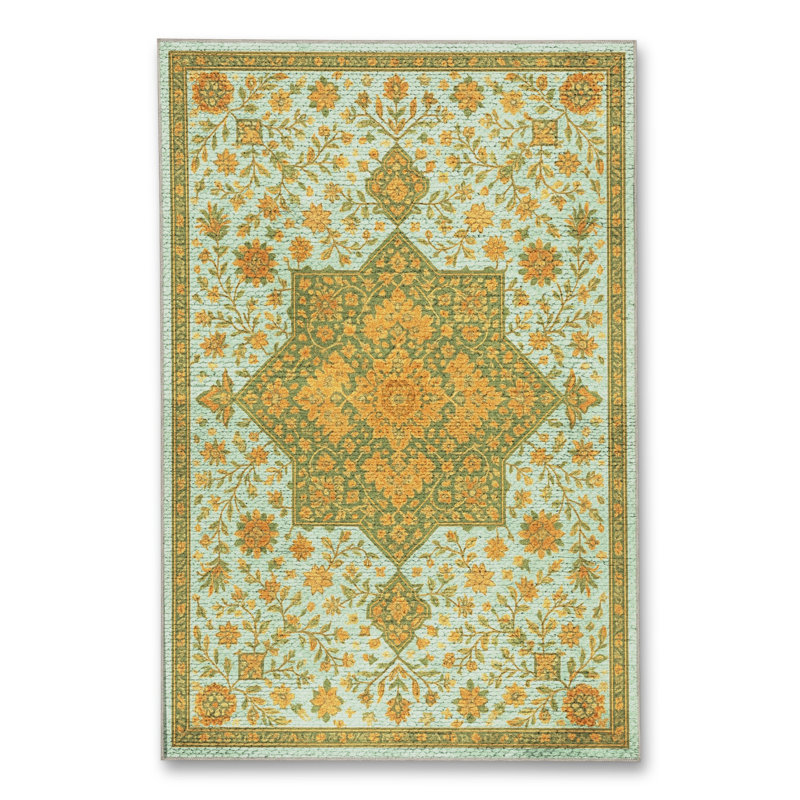 Tapis beige tissé traditionnel Mosso, 3'11" x 5'11"