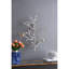 Décoration murale 17 po x 5,5 po x 22 po avec accents d'oiseaux, 2 pièces. Tranquille moderne. Argent et or. Caractéristiques de 2 pièces en aluminium à 100%. Tranquillité décorative et mélange doré pour la maison. Artisanat